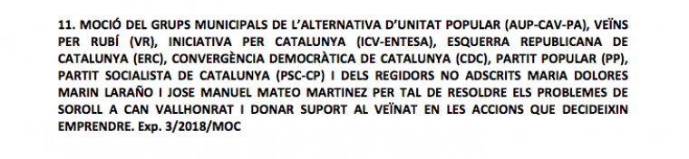 Els grups signants de la moció
