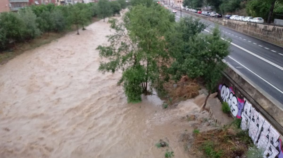 La riera de Rubí després de les intenses pluges