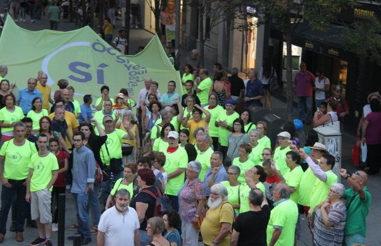 Imatge d'ahoir durant l'assaig de l'11S a Rubí