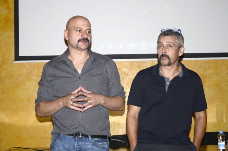 Carles Mercader, comissari de La Nuu, amb el fotògraf Ricky Dávila, en l'edició passada de La Nuu