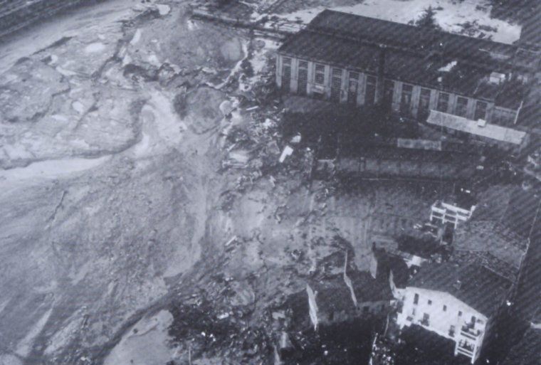 Part dels efectes de la gran rierada del 25 de setembre de 1962. FOTO: Arxiu municipal de Rubí