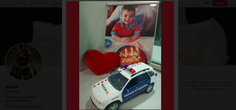 La imatge compartida per l'agent dels Mossos d'Esquadra al seu compte personal de Twitter