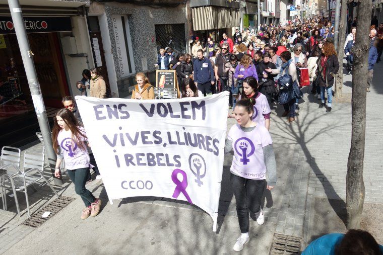 Manifestació pel centre de la ciutat amb motiu del Dia Internacional de la Dona en anteriors edicions