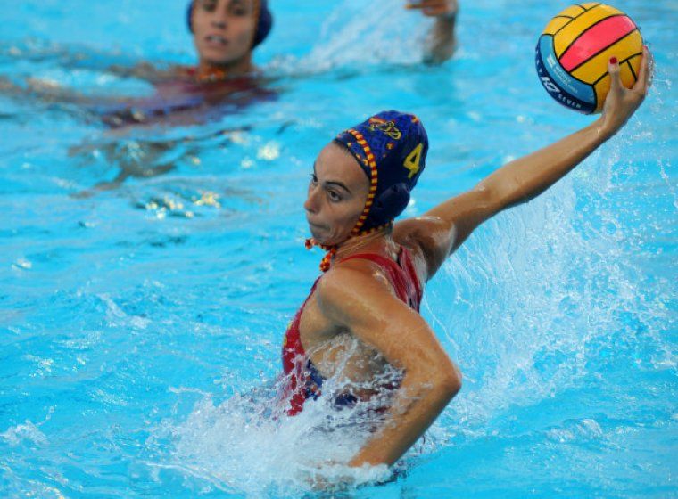 Bea Ortiz als Campionats d'Europa de waterpolo Barcelona 2018