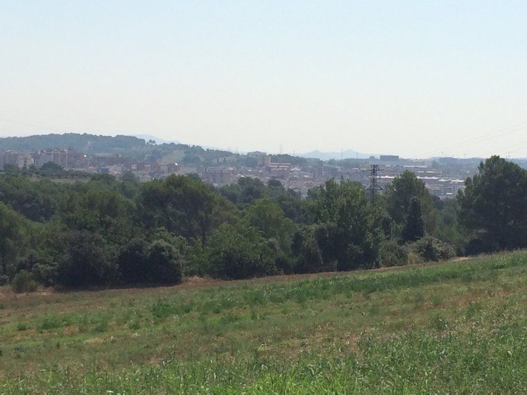 La ciutat de Rubí al fons de la imatge