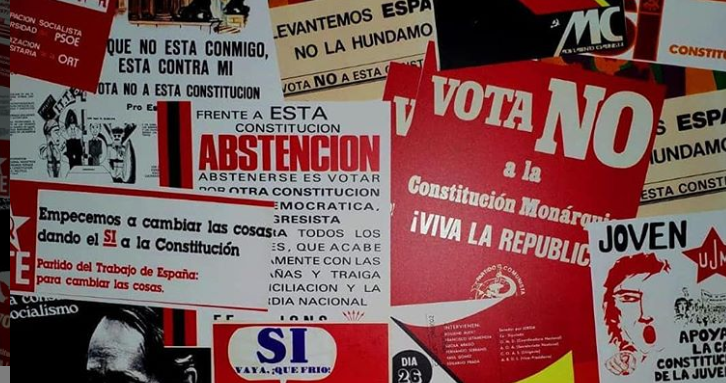 Cartells per votar a favor o en contra de la Constitució del perfil institucional a Instagram de les Corts Generals per celebrar el seu 40è aniversari. 