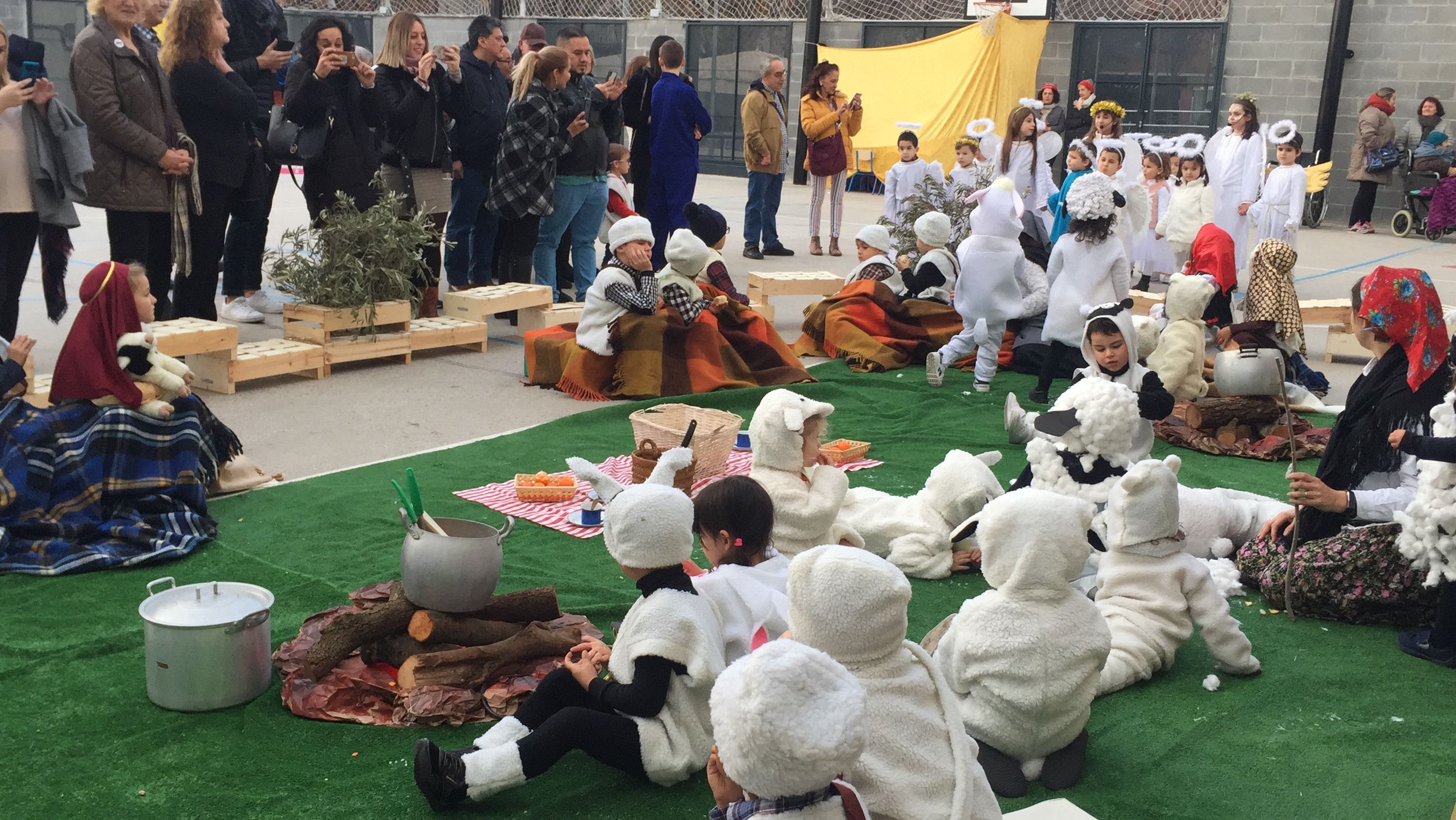 Pessebre vivent amb motiu del centenari de l'escola. FOTO: Cedida