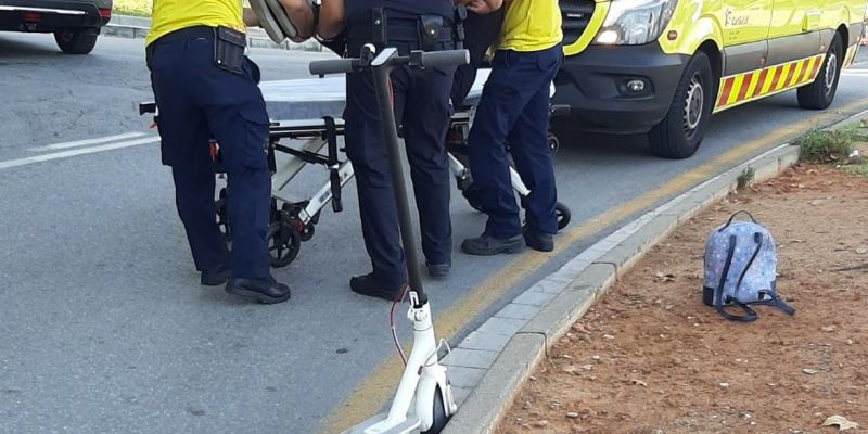 Accident amb un patinet elèctric a l'Escardívol el passat mes d'agost. FOTO: Cedida