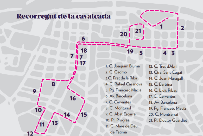 Recorregut de la Cavalcada dels Reis d'Orient 2019 Recorregut de la Cavalcada dels Reis d'Orient 2019
