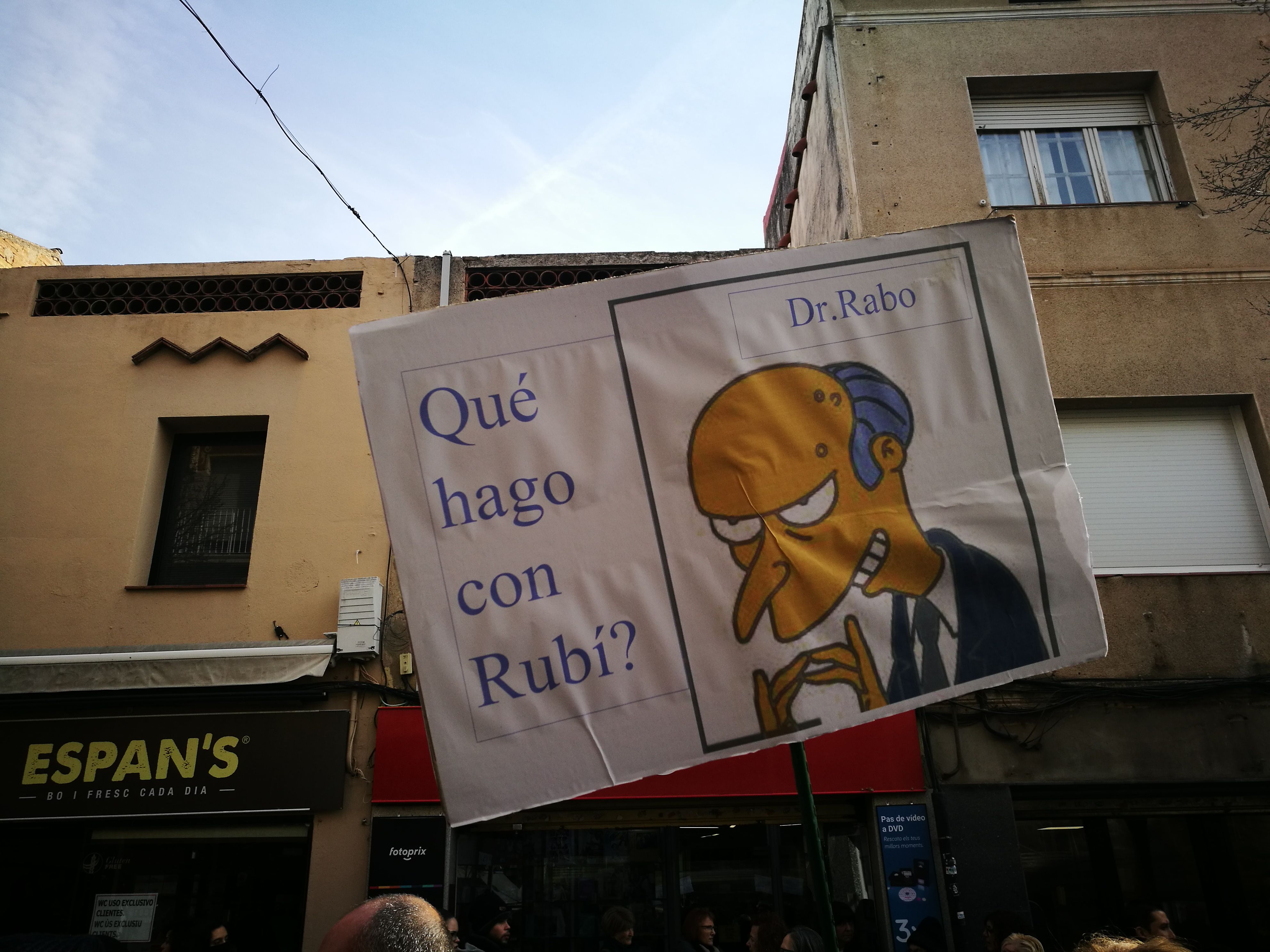 Pancarta d'un manifestant a la vaga dels treballadors de Continental el passat 15 de gener. FOTO: Redacció