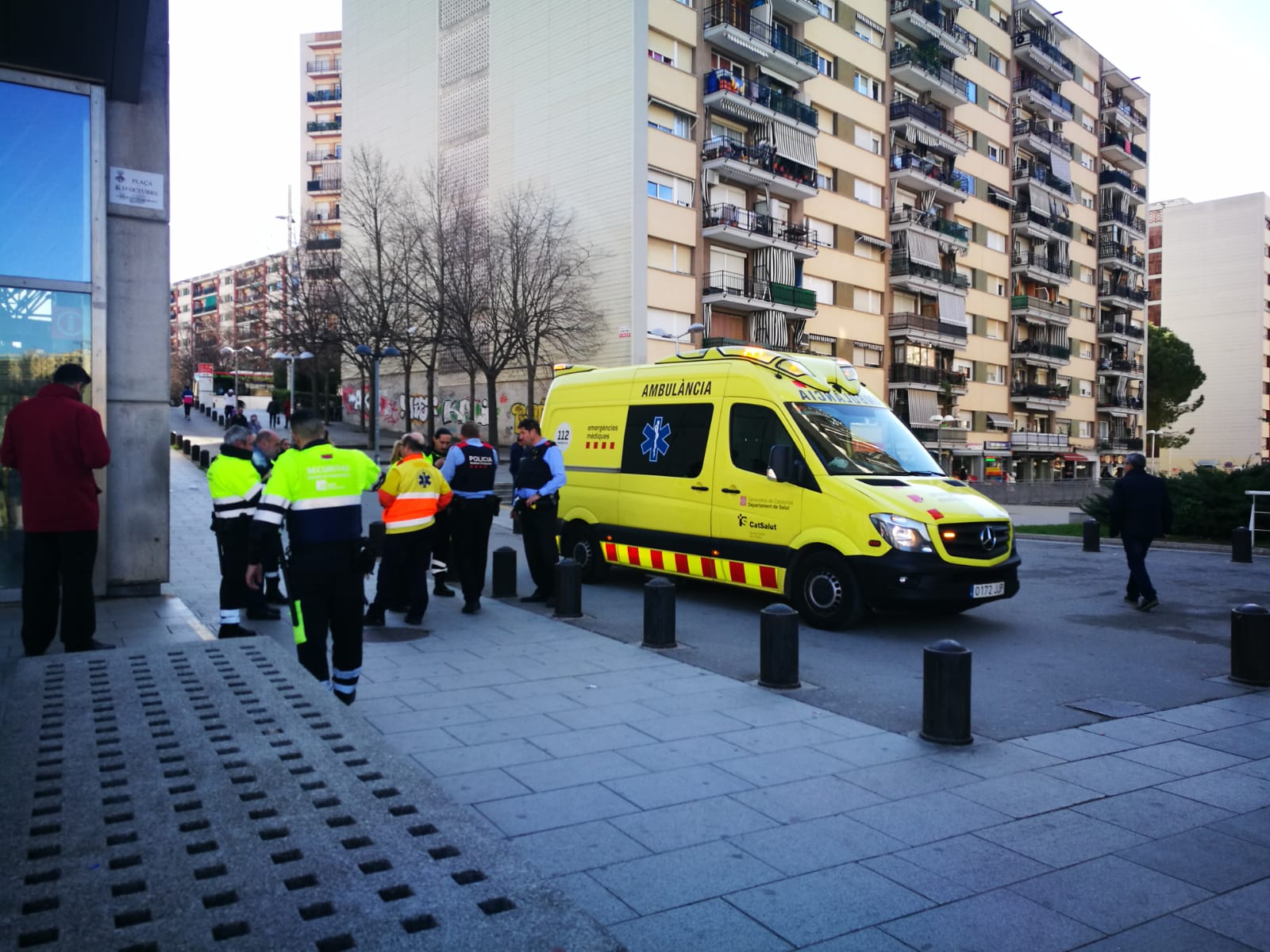 L'agressor ha ferit a tres vigilants de seguretat dels Ferrocarrils de la Generalitat de Catalunya a l'estació de Rubí. FOTO: Redacció