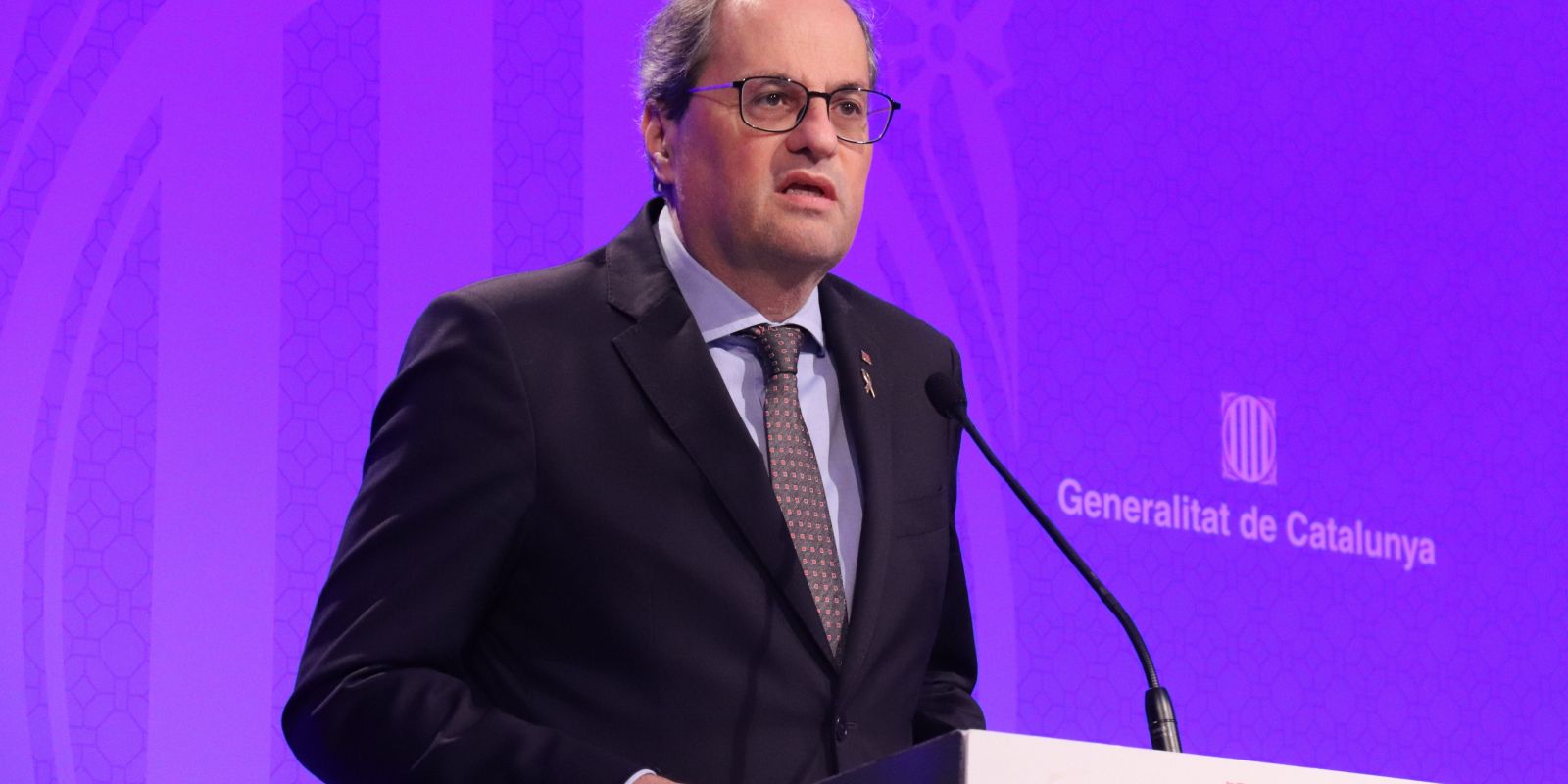 Quim Torra durant el comunicat. FOTO: ACN