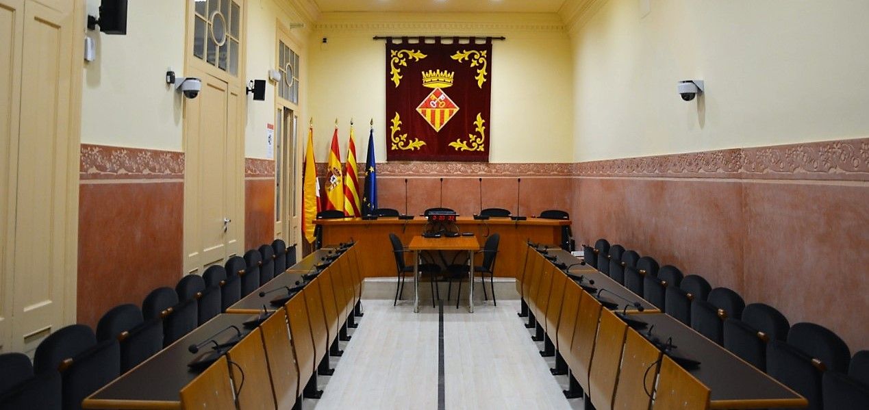 La sala de plens de l'Ajuntament de Rubí. FOTO: Cedida