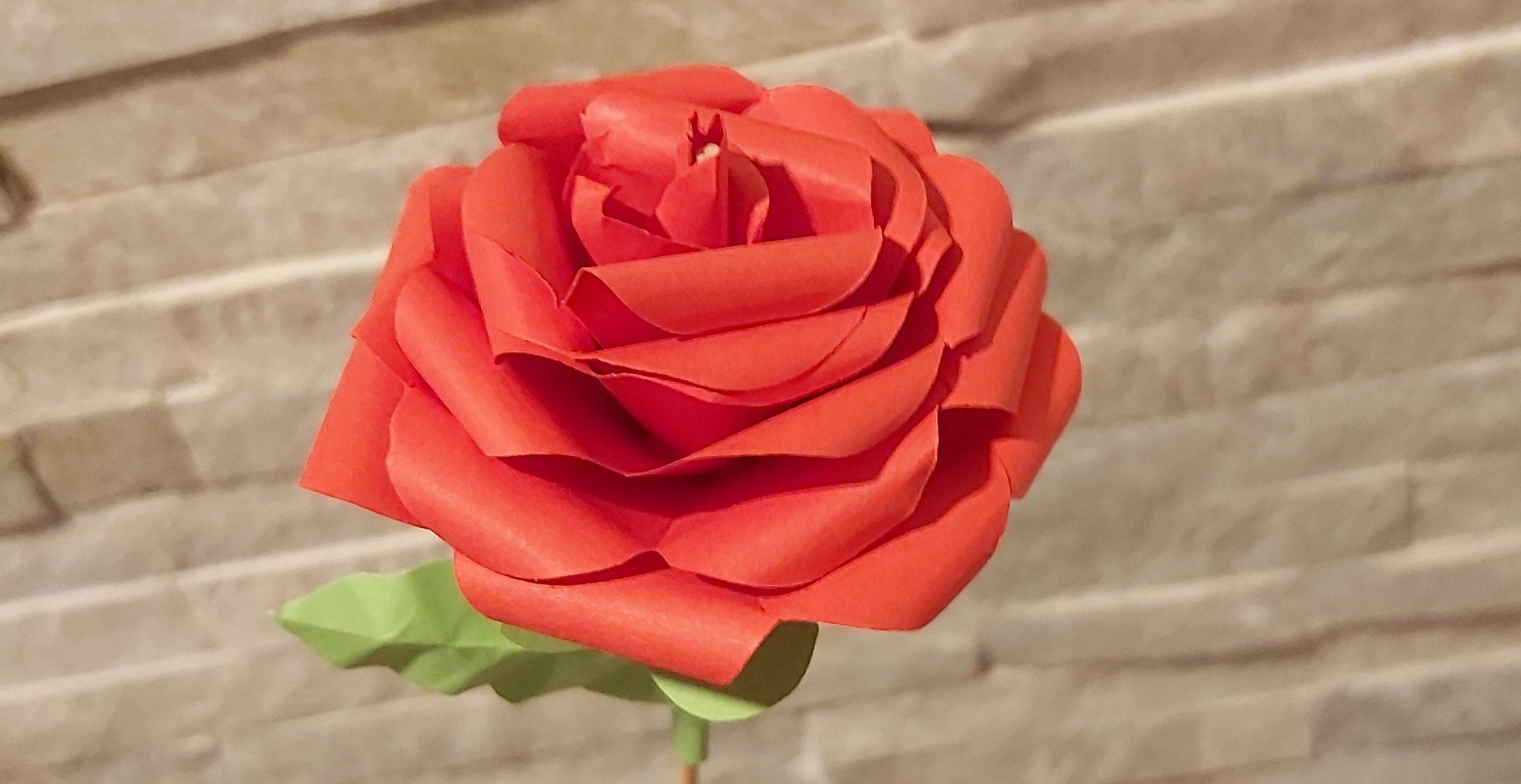 Rosa feta amb paper en un taller de manualitats de Copymat per celebrar Sant Jordi. FOTO: Cedida