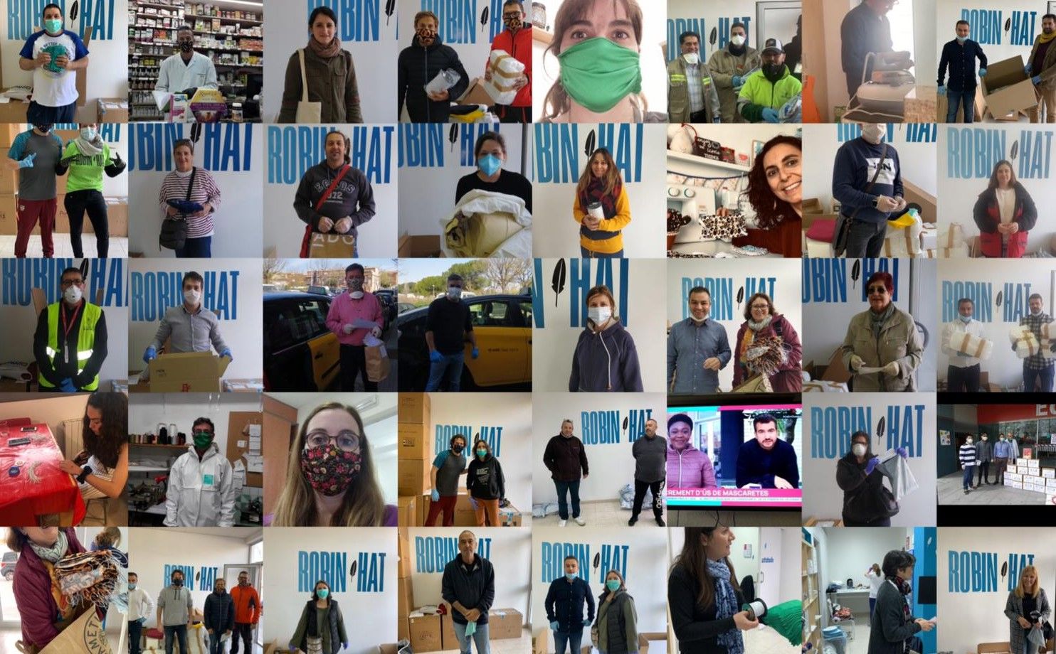 Mosaic amb totes les persones que han col·laborat amb Robin Hat