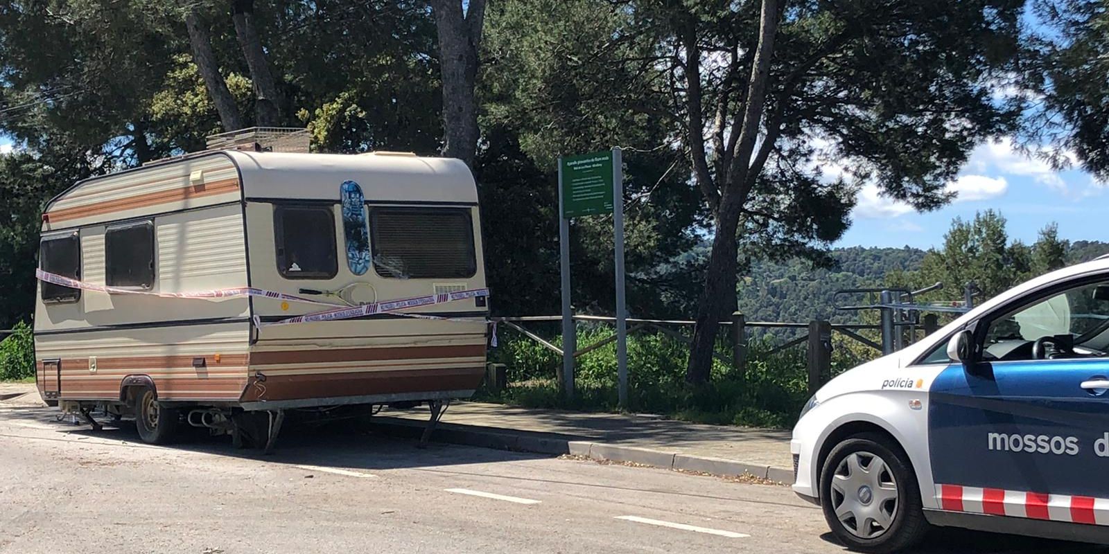 La caravana on vivia el presumpte assassí a Les Planes FOTO: Cedida