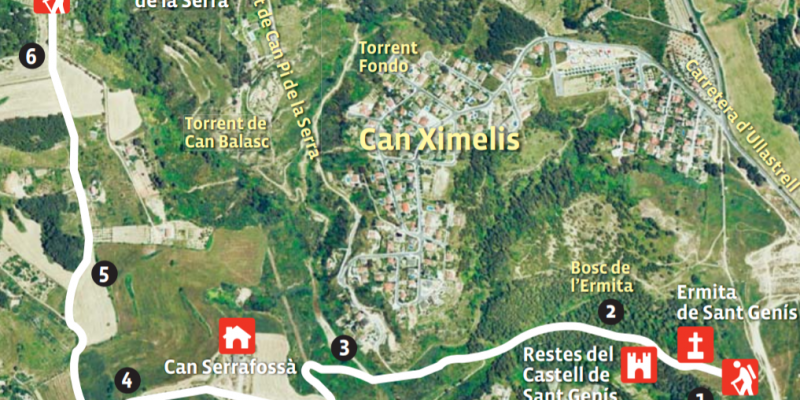 Itinerari de la ruta. FONT: Institut Cartogràfic de Catalunya Itinerari de la ruta. FONT: Institut Cartogràfic de Catalunya