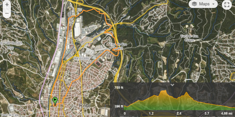 Mapa de la ruta. FONT: Wikiloc Mapa de la ruta. FONT: Wikiloc