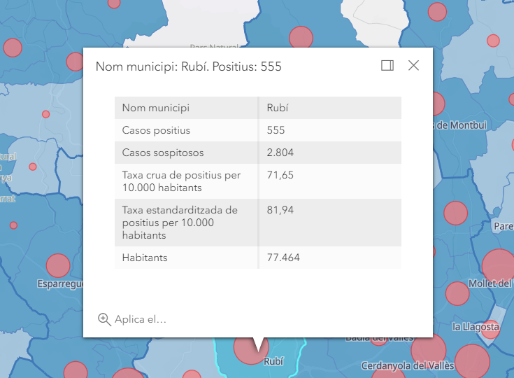 Mapa interactiu del Departament de Salut per municipis Mapa interactiu del Departament de Salut per municipis