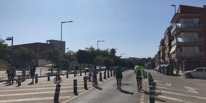 Av. Estatut tallada amb motiu de la Setmana Europea de la mobilitat sostenible. FOTO: A.M