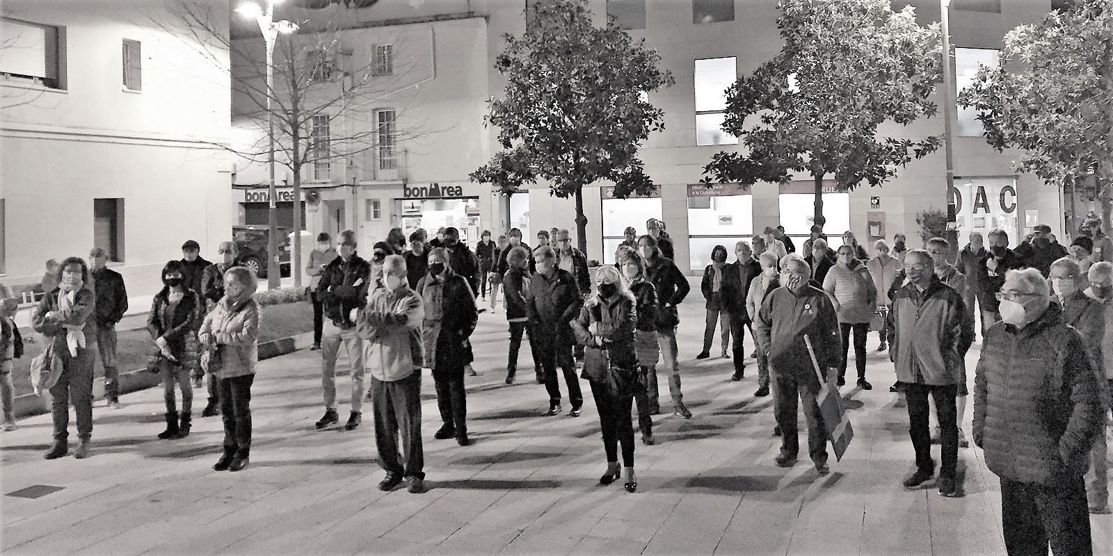 Concentració a Rubí per demanar la llibertat dels detinguts en l'operació de la Guàrdia Civil. FOTO: Redacció