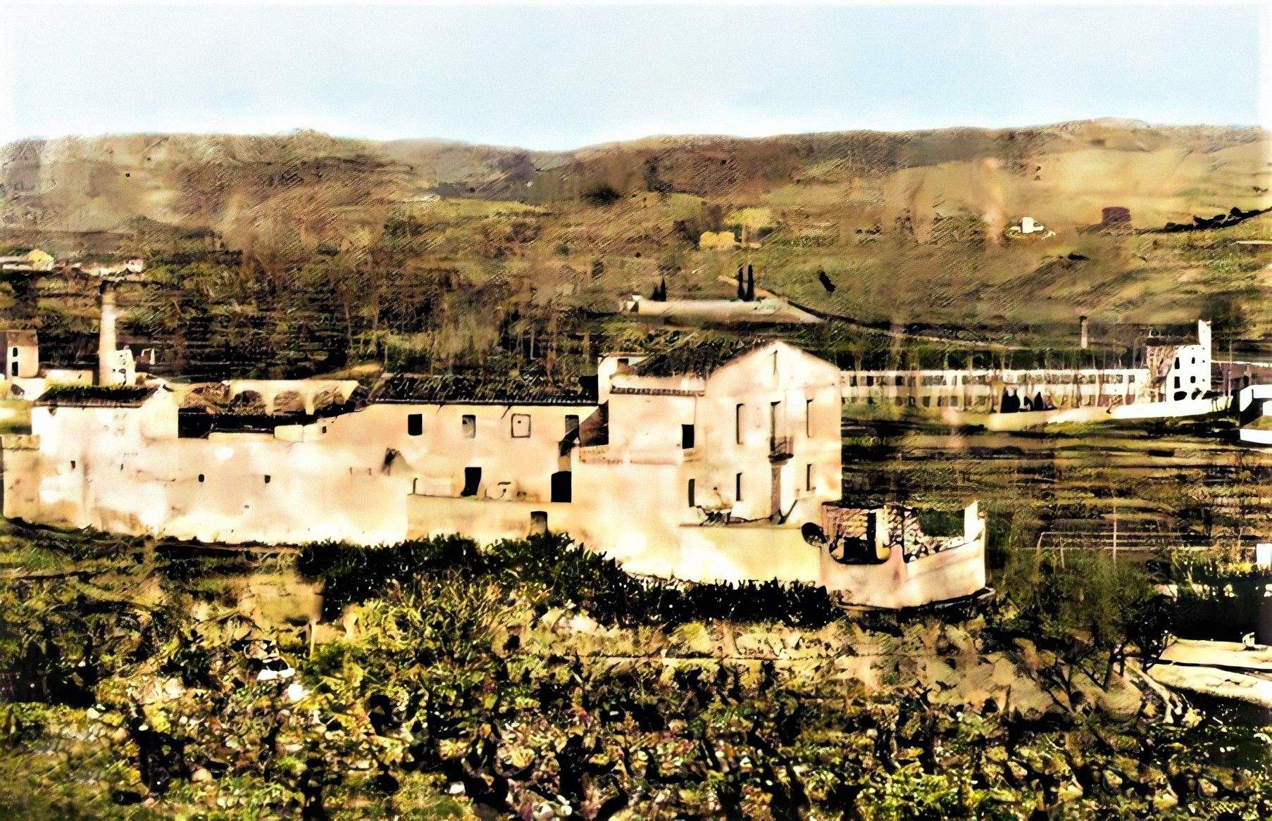 La masia de Can Fatjó acolorida i millorada per Joan Cornella. Arxiu Municipal de Rubí