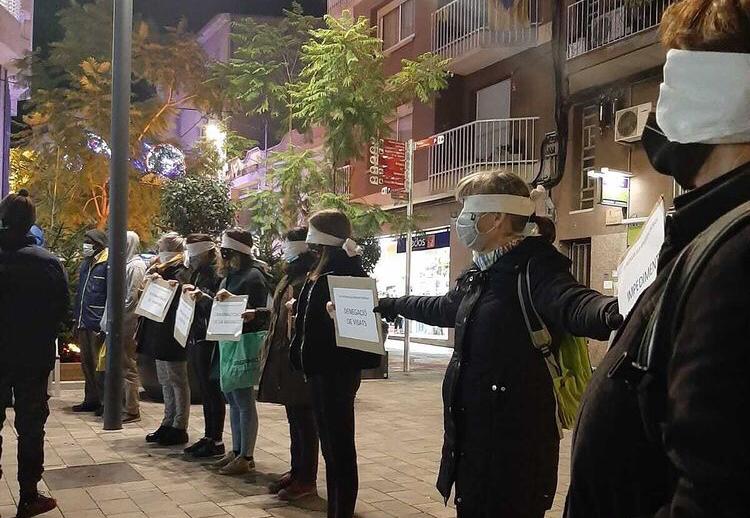 Protesta i reivindicació a Rubí contra el Pacte Europeu de Migració i Asil. FOTO: Rubí Acull