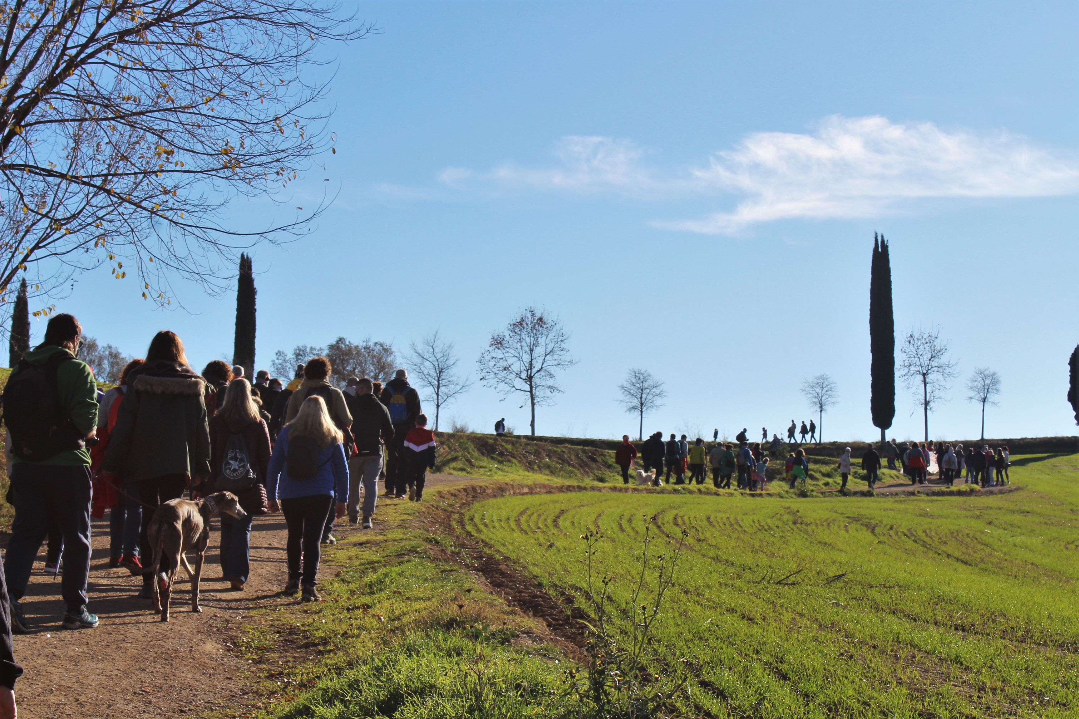 Centenars de persones es manifesten per un parc públic al golf de Can Sant Joan. FOTO: Andrea Martínez