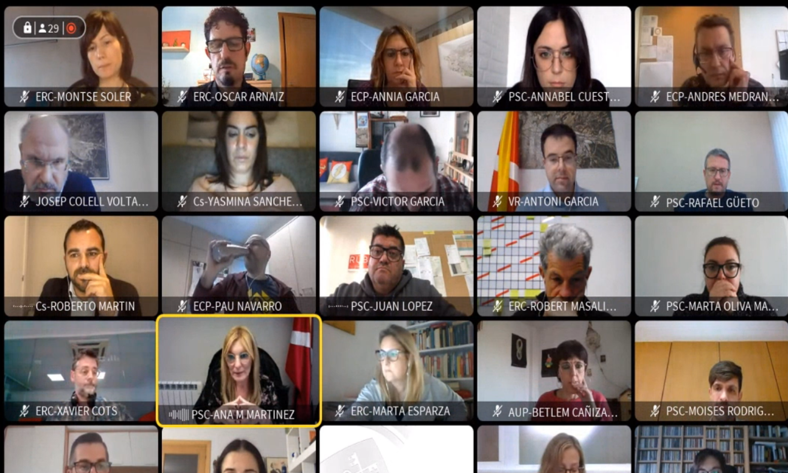 El ple municipal del mes de gener s'ha fet de forma telemàtica