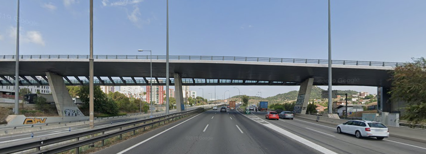 La C-58, direcció Barcelona Rubí, a l'alçada de Torre Baró. FOTO: Google Maps