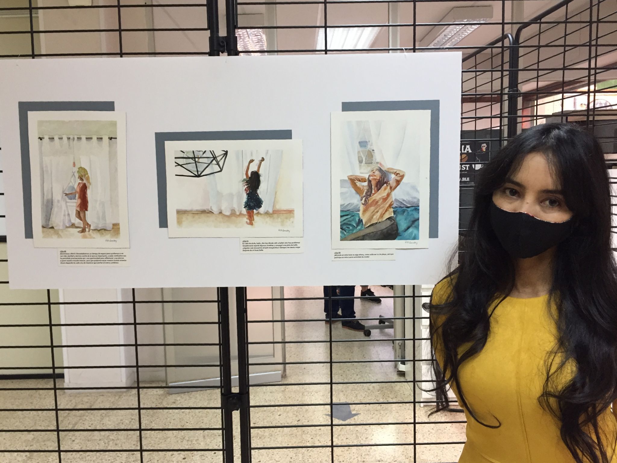 Ja es pot visitar l'exposició d'aquarel·les 'La noia rere la finestra. Diari d'un confinament'. FOTO: Andrea Martínez