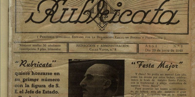 Exemplar número 1 del Rubricata, dedicat al dictador Francisco Franco. FONT: Diba