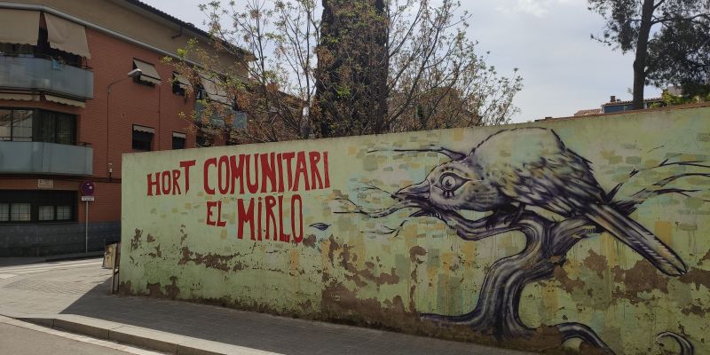 Façana de l'hort comunitari El Mirlo. FOTO: NHS