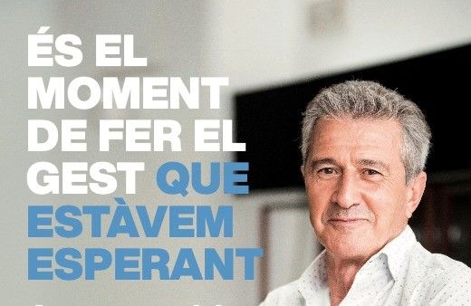 L'exfutbolista Pichi Alonso en un dels cartells de la campanya de Salut per fomentar la vacunació de la covid-19. FOTO: Departament de Salut