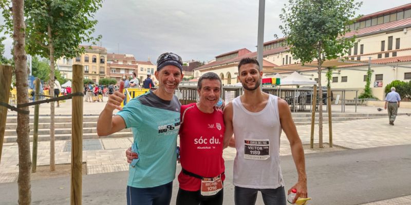 Ricard Valenzuela, Federico Haba, Ricard Valenzuela i Víctor Chaparro a la Cursa del foc d'Olesa de Montserrat. FOTO: Cedida