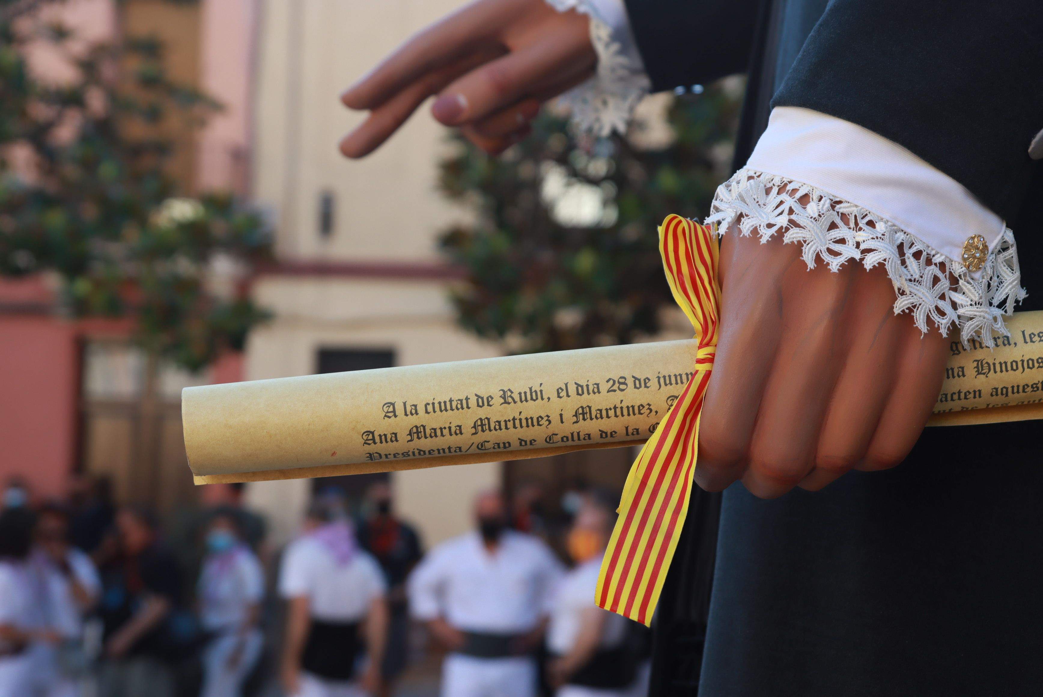 Pregó de les directores de residències de gent gran a la Festa Major 2021. FOTO: Josep Llamas