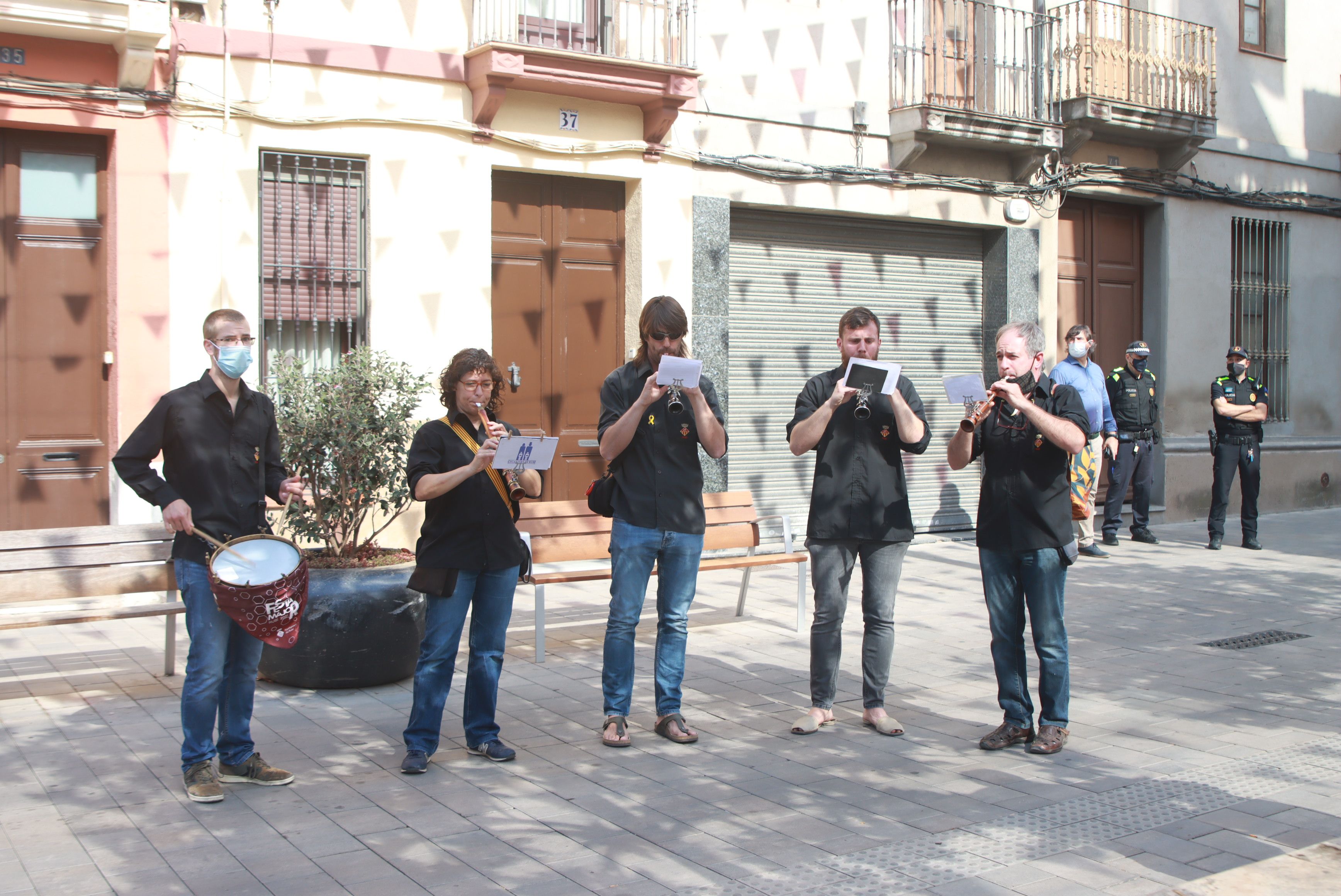 Els grallers de la colla gegants per Festa Major. FOTO: Josep Llamas