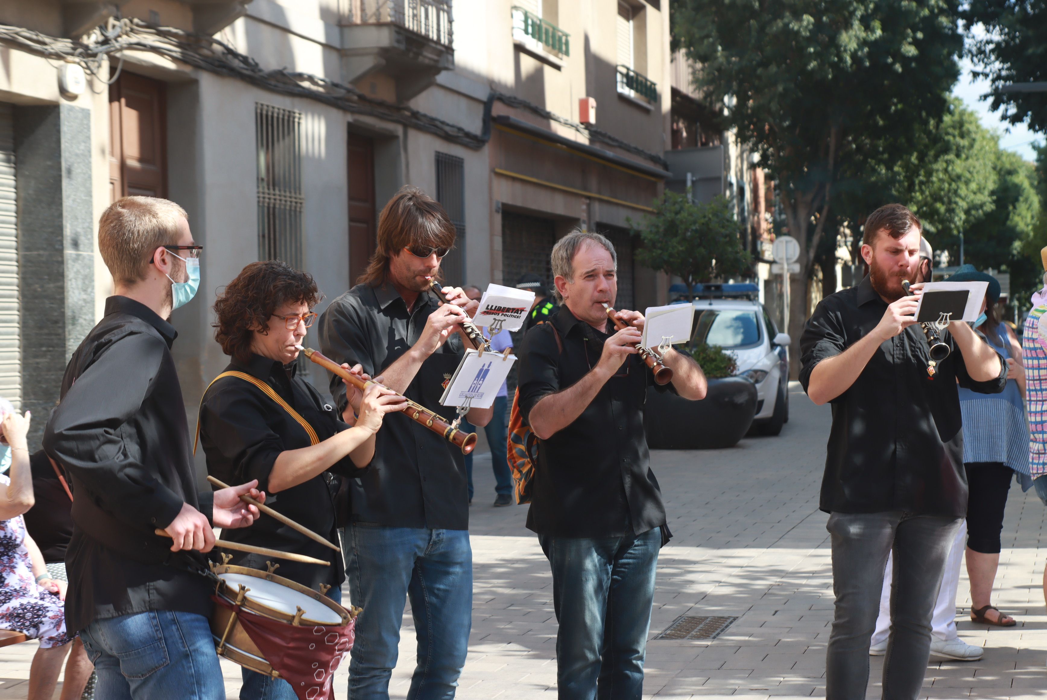 Els grallers de la colla gegants per Festa Major. FOTO: Josep Llamas
