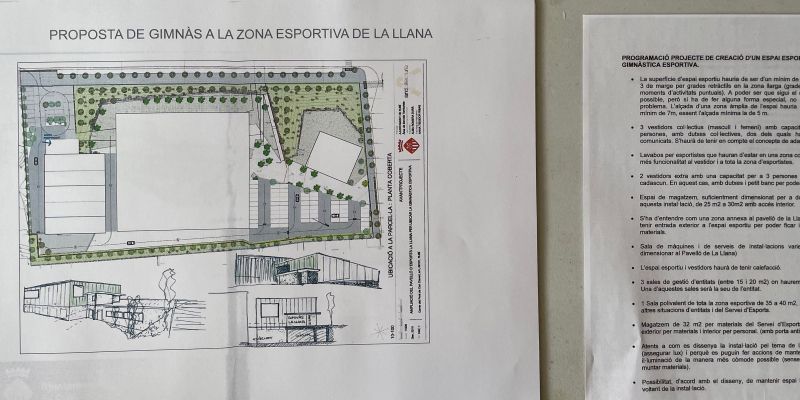 Proposta i plànols de l'Ajuntament de Rubí per construir un edifici per al GAER a La Llana en el 2019. FOTO: Redacció