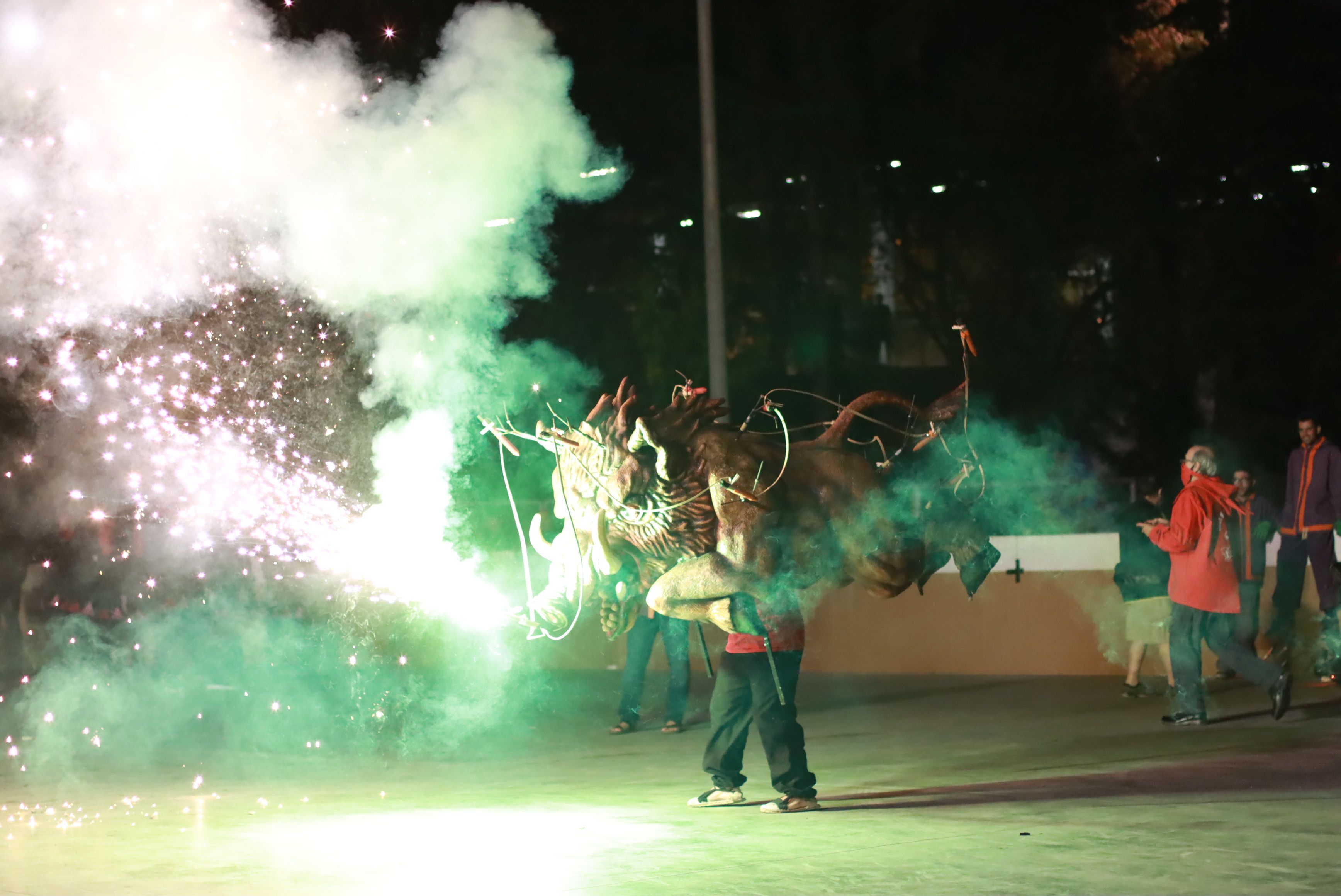 Les bèsties de foc i les colles de diables de Rubí donen el tret de sortida a la Festa Major Petita de Sant Roc. FOTO: Josep Llamas