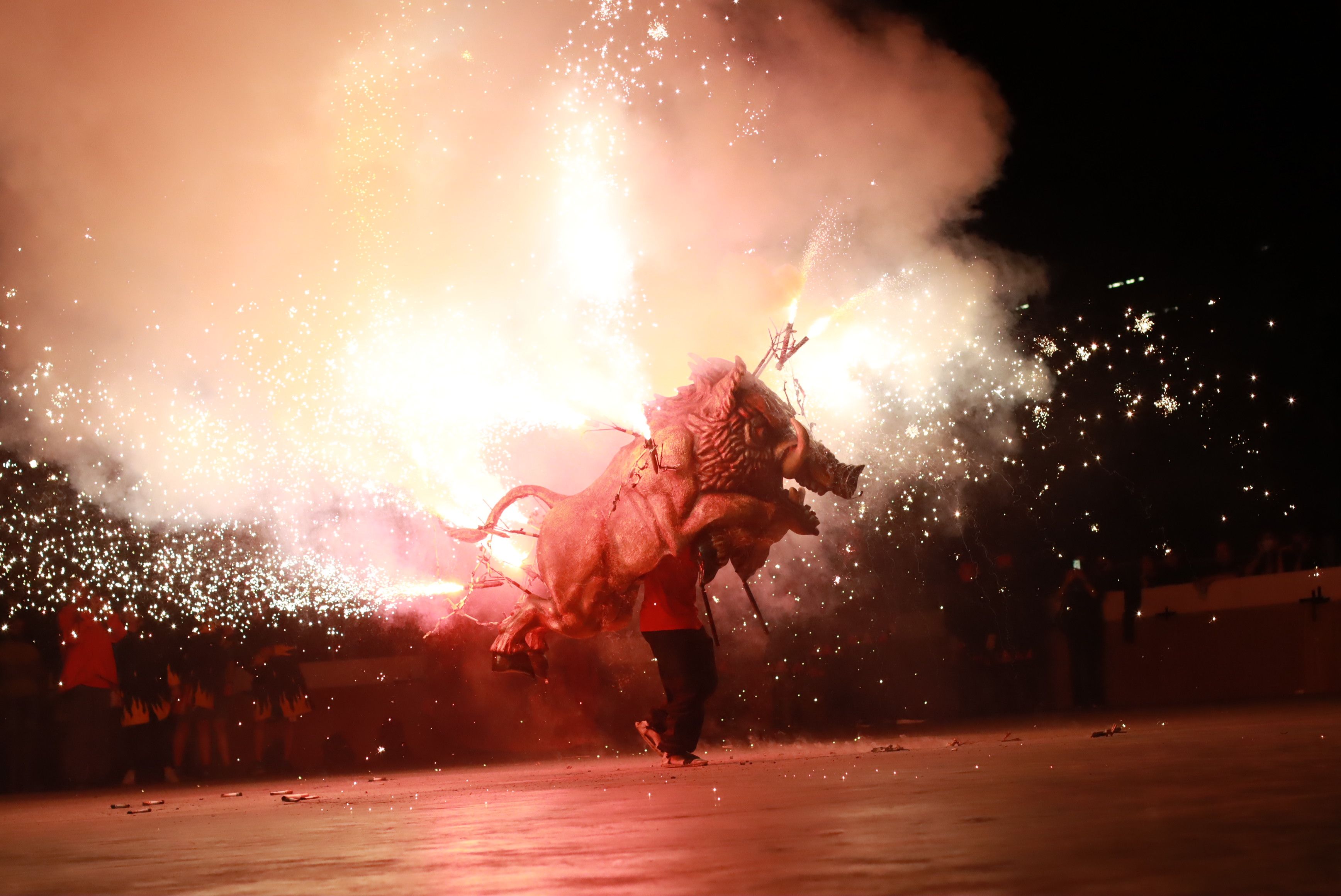 Les bèsties de foc i les colles de diables de Rubí donen el tret de sortida a la Festa Major Petita de Sant Roc. FOTO: Josep Llamas