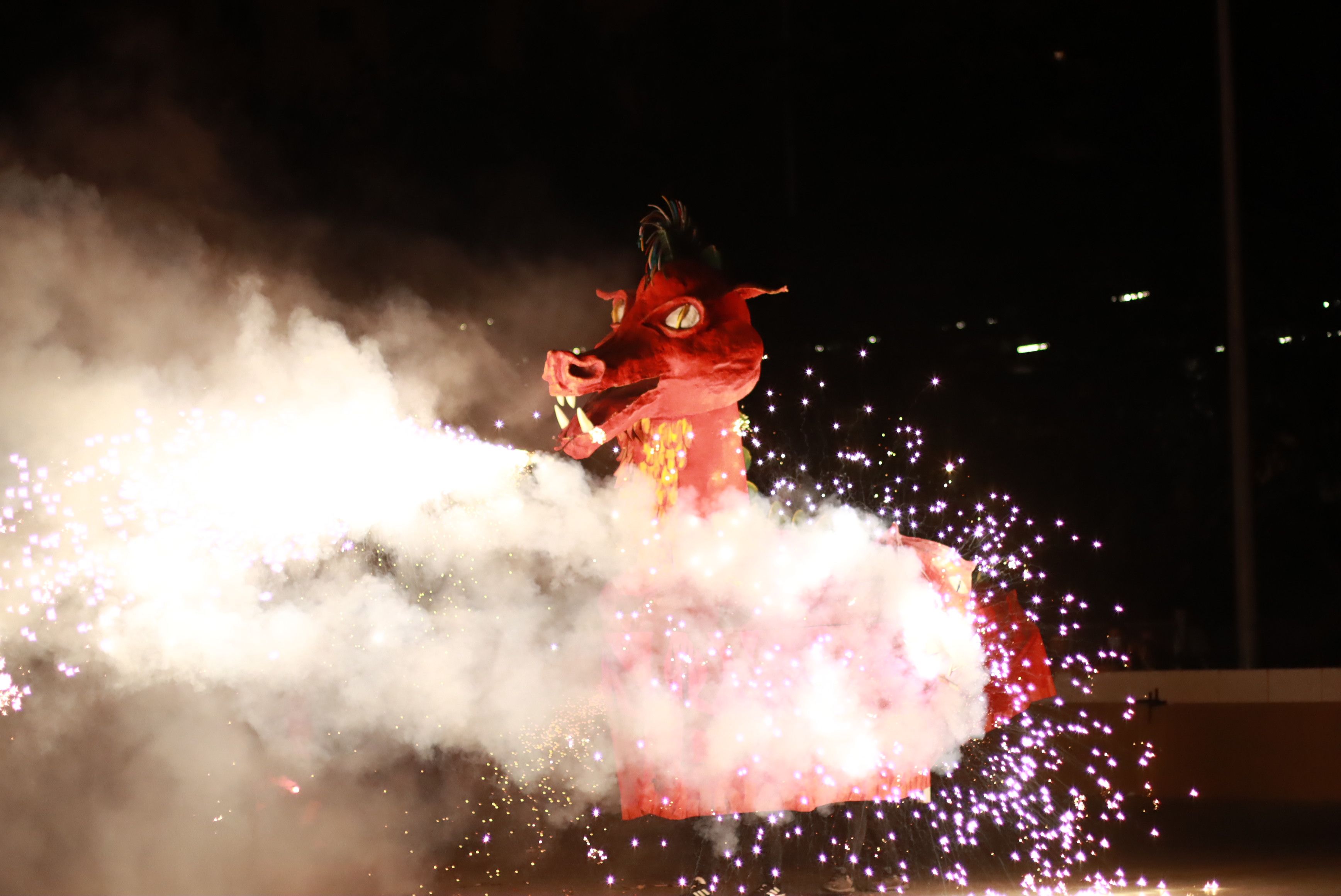 Les bèsties de foc i les colles de diables de Rubí donen el tret de sortida a la Festa Major Petita de Sant Roc. FOTO: Josep Llamas