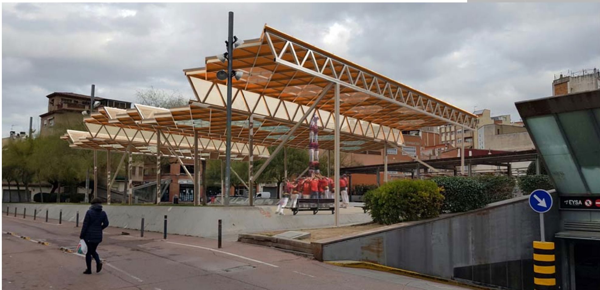 Imatge del projecte per a la coberta central de la plaça Salvador Allende. FONT: Ajuntament de Rubí
