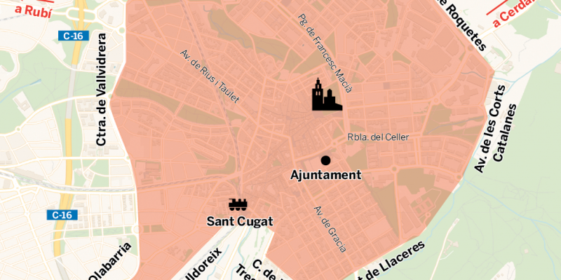 mapa zona baixes emissions sant cugat mapa zona baixes emissions sant cugat