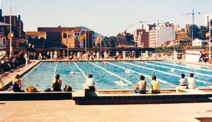 La piscina del CN Rubí durant els seus inicis, quan estava situada a l'Escardívol. FOTO: CN Rubí