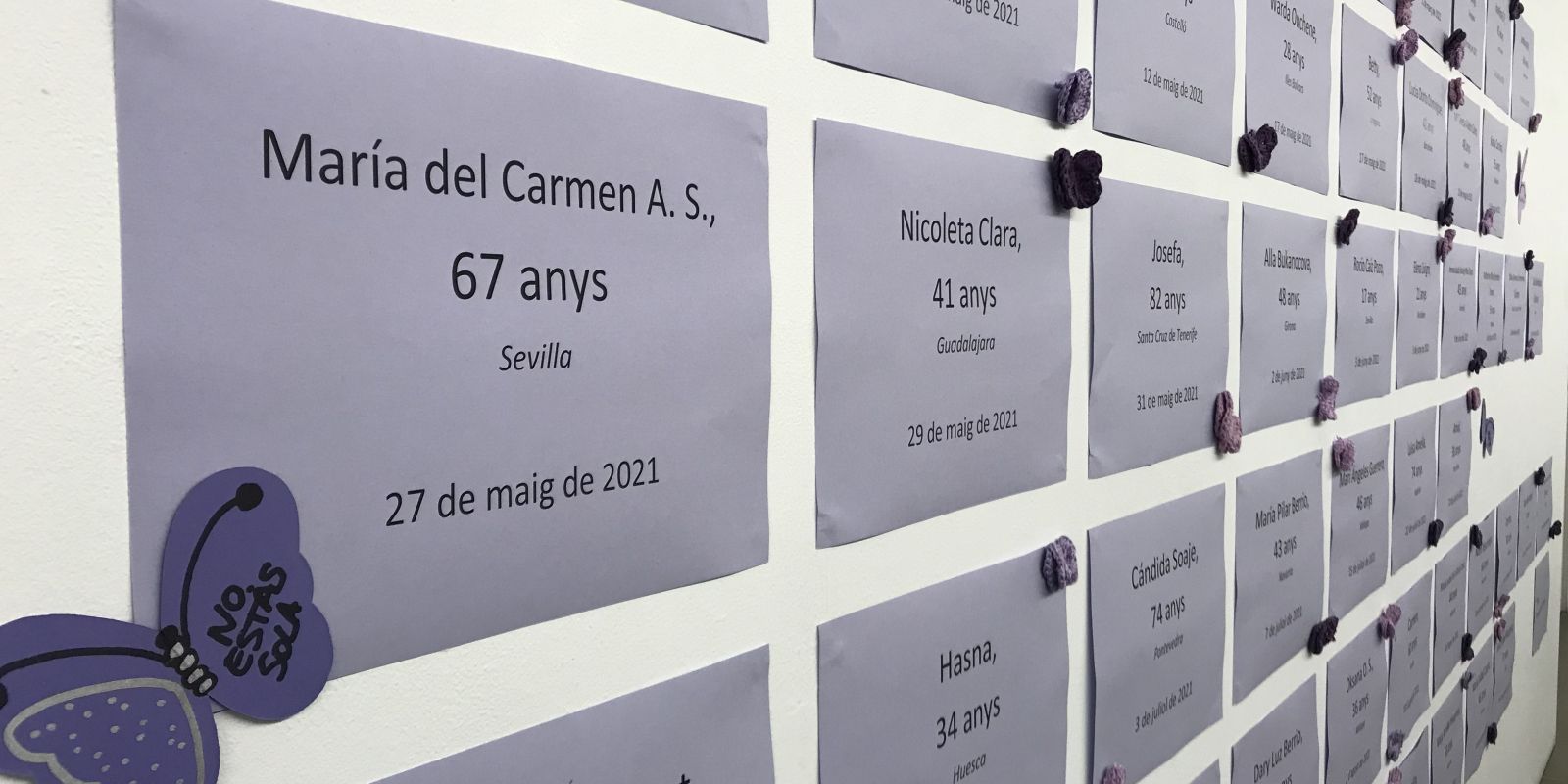 El nom de víctimes de la violència masclista. FOTO: Mónica GM