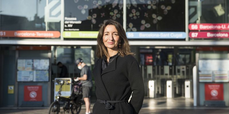 Marta Subirà, presidenta d'FGC a l'estació de Sant Cugat FOTO: Bernat Millet