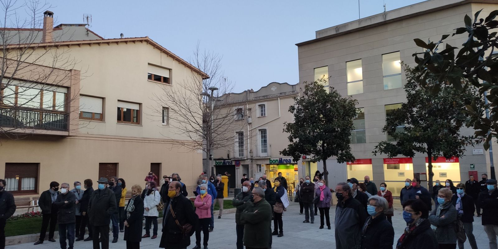 Una de les diverses concentracions que s'han fet a Rubí per exigir la llibertat dels Jordis i la resta de presos polítics. FOTO: NHS