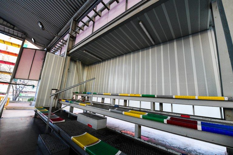 S'han instal·lat panells acústics a la zona de la graderia. FOTO: Ajuntament de Rubí-Localpres