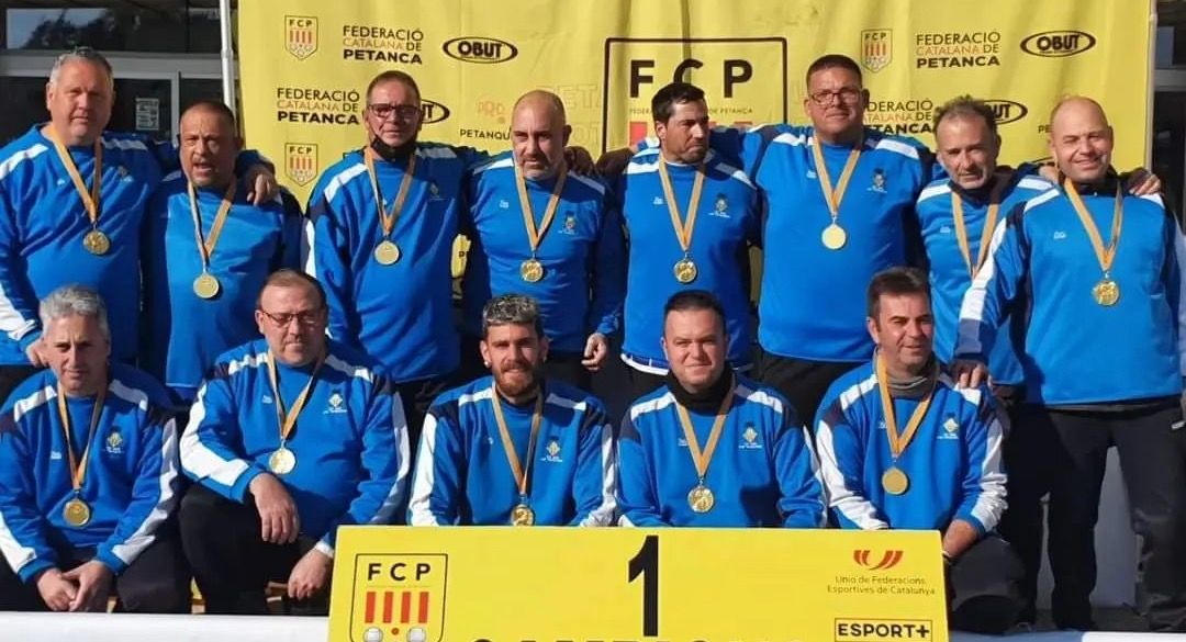 L'equip de petanca rubinenc s'ha proclamat campió de la Lliga Catalana de Petanca. FOTO: Federació Catalana de Petanca